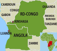 Le Congo et l'Angola ont procédé mutuellement à des expulsions massives durant ces dernières années.(Carte : RFI)