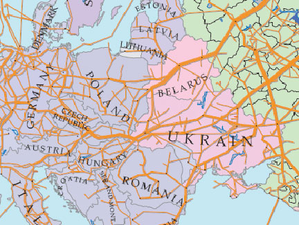 Les principaux gazoducs passent par l'Ukraine.(Source: Gazprom)