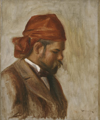 Pierre-Auguste Renoir, <em>Vollard w czerwonym szaliku</em>,1906. Olej, płótno, Petit Palais, Musée des Beaux-Arts de la Ville de Paris.Photothèque des musées de la ville de Paris - Pierrain