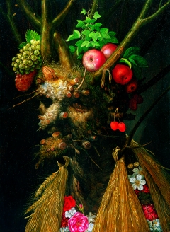 Giuseppe Arcimboldo, <em>Cztery pory roku w jednej głowie</em>, ok. 1590, olej na desce, 60,4x44,7 cm© Nowy Jork, zbiory prywatne