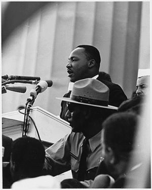 Przemówienie dr. Martina Luthera Kinga Jr. na wiecu w Waszyngtonie 28 sierpnia 1963 r.(ze zbiorów Amerykańskiej Agencji Informacyjnej, wydział prasy i publikacji)