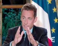 Nicolas Sarkozy w czasie wystąpienia telewizyjnego 20 IXPhoto : AFP