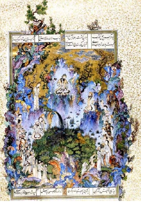 Sultan Muhammad, Dwór Kajomarów,
malowidło na manuskrypcie, ok. 1522-1525© Genève, Aga Khan Trust for Culture
