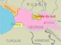 Osetia Południowa ogłosiła swą "niepodległość" w 1992 r.Mapa: GéoAtlas/RFI