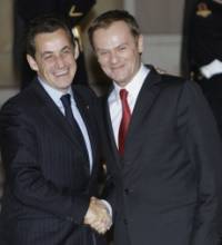 Nicolas Sarkozy i Donald Tusk w czasie ostatniego spotkania w Pałacu ElizejskimReuters/Philippe Wojazer