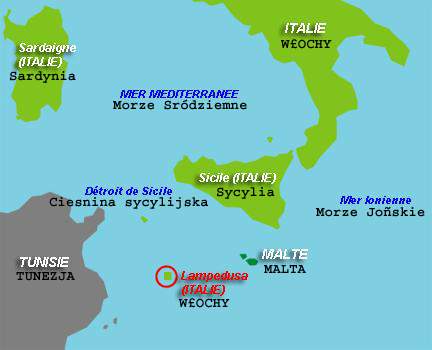 Lampedusa należy do regionu Sycylii(Cartographie: Marc Verney/RFI)