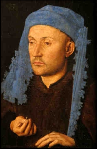 Jan van Eyck, <em>Mężczyzna w niebieskiej czapce</em>, ok. 1430© Brukenthal National Museum, Sibiu/Hermannstadt, Romania