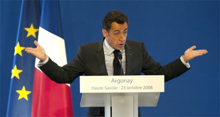 Выступление президента Франции Николя Саркози, 23 октября 2008.( Photo : Reuters )