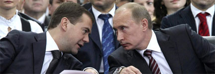 Дмитрий Медведев и Владимир Путин на съезде "Единой России".Фото: Reuters
