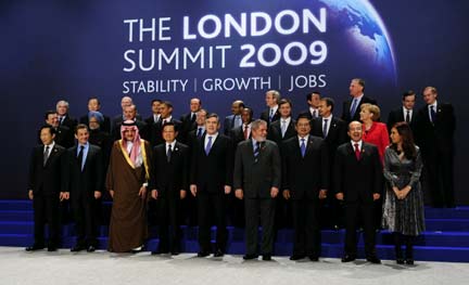 Участники саммита Большой двадцатки в Лондоне 2 апреля 2009(Photo: REUTERS)