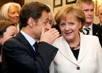 Президент Франции Н. Саркози и канцлер Германии А. Меркель.(Photo: Reuters).