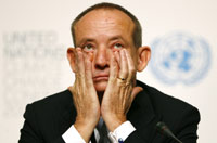 Глава секретариата Конвенции ООН по изменению климата Иво де Бур. Копенгаген, 6 декабря 2009.(Photo: REUTERS)