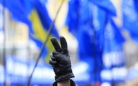 Сторонники Януковича празднуют победу в Киеве 8 февраля 2010 г.
(Photo : REUTERS/Vasily Fedosenko)