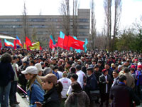 17 марта в  Бишкеке прошел курултай (собрание) объединенной оппозиции Кыргызстана. Фото: Е.Павленко/RFI