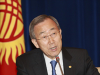Генеральный секретарь ООН Пан Ги Мун в КиргизииREUTERS/Vladimir Pirogov