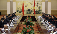 Hội đàm giữa hai phái đoàn Việt Nam và Trung Quốc tại Bắc Kinh, ngày 22/10/2008Ảnh: Reuters