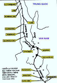 Bản đồ những con đập trên dòng chính sông MekongNguồn: www.internationalrivers.org