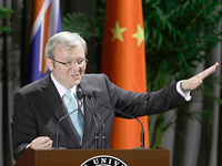 Thủ tướng Úc Kevin Rudd nhân chuyến công du Trung Quốc năm 2008 (Reuters)