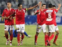 Les joueurs du National du Caire jubilent.(Photo : AFP/Khaled Desouki)
