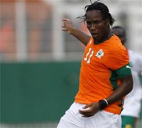 Didier Drogba et les Ivoiriens vainqueurs du Burkina Faso.(Photo : Reuters)