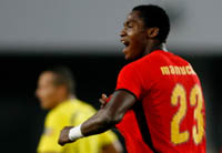 Manucho, deux buts, a mis la défense sénégalaise au supplice.(Photo : Reuters)