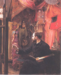 Victor Prouvé, Autoportrait à l'atelier, 1885. Huile sur toile, coll. particulière.© CADAGP, Paris 2008/ Musée des Beaux-Arts de Nancy