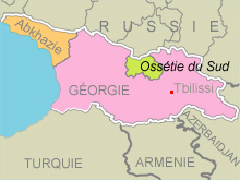 L'Ossétie du Sud, province séparatiste de Géorgie.Carte : GéoAtlas/SB/RFI
