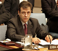 Le Premier ministre serbe Vojislav Kostunica, devant le Conseil de sécurité de l'ONU, le 24 octobre 2005.(Photo : AFP)