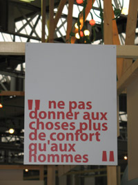 Citation de Patrick Bouchain (lors de la biennale du Design 2006 à Saint-Etienne).(Photo : Danielle Birck/ RFI)