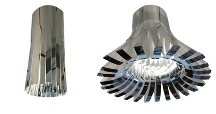 Les pétales de la «Flower lamp» changent de forme en fonction de l'énergie utilisée par l'ensemble de l'habitation.© STATIC!