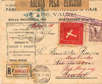 Une lettre à destination du Brésil redirigée vers l'Urugay, par avion bien sûr !© Collection Musée Air France. DR