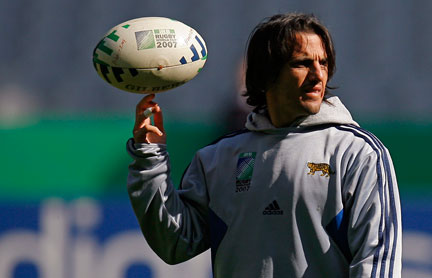 Le capitaine des Pumas, le n°9 Agustin Pichot.(Photo : Reuters)