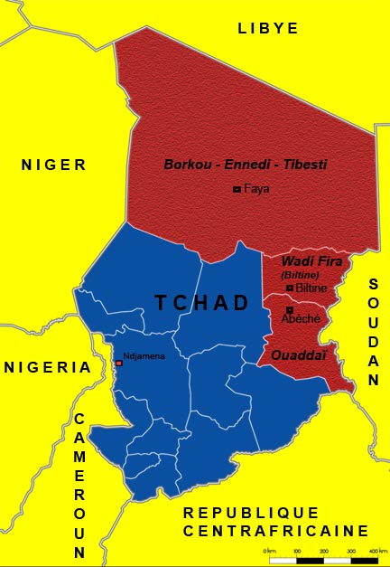 Le Tchad.(Carte : RFI/P. Biancarelli)