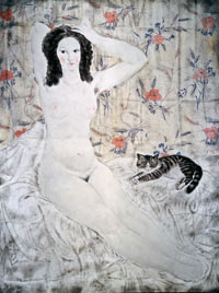 Femme nue à la tapisserie (1923).Léonard Tsuguharu Foujita © Kimiyo Foujita/ ADAGP, Paris &amp;&nbsp;SPDA, Tokyo 2007.