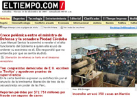 Le site Internet du quotidien colombien <em>El Tiempo</em>.<a href="http://www.eltiempo.com">www.eltiempo.com</a>