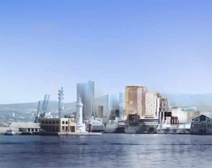 Vu du projet Euroméditerranée de Marseille.© Ateliers Lion architectes urbanistes