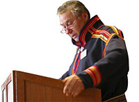 Per Gustav Idivuoma, élu en 2007 président de l'Assemblée parlementaire des Samis suédois, pour deux ans.© Joomla! 2008/GNU
