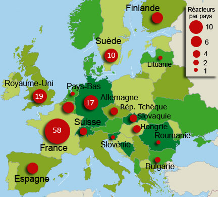 Carte de l'Europe nucléaireLatifa Mouaoued/RFI