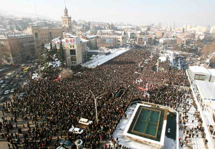 Manifestation de l'opposition à Tbilissi, le 13 janvier. (Photo : Reuters)