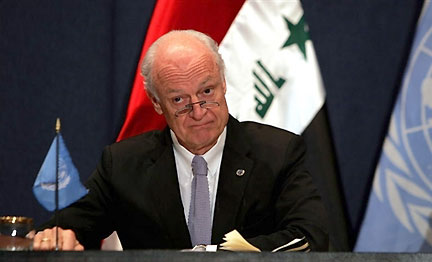 Staffan de Mistura à Bagdad, le 4 décembre 2007.(Photo : AFP)