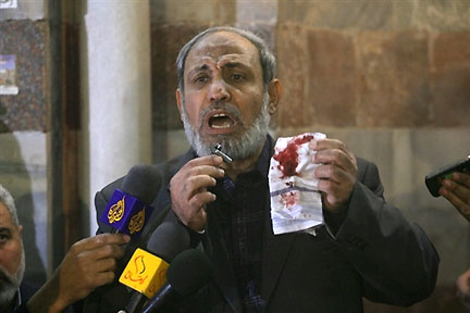 Mahmoud Zahar, le 15 janvier 2008.(Photo : AFP)