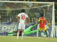 Les Marocains ont craqué lors du match décisif, face à la Guinée.(Photo : Pierre René-Worms/RFI)