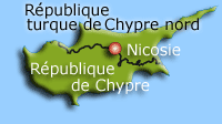 L'île de Chypre en Méditerranée.(Carte: L. Mouaoued/RFI)