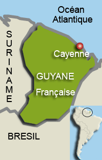 La Guyane française.(Carte : Latifa Mouaoued/RFI)