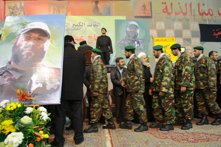 Lors des funérailles d'Imad Moughnieh, le 14 février 2008.(Photo : Reuters)