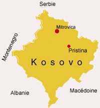 Le Kosovo.(Carte : RFI)