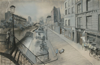 « Hotel du Nord », la canal, Jean Carné, Jacques Prévert, 1938.(Peinture : Alexandre Trauner)