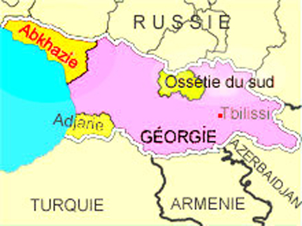 L'Abkhazie, une région séparatiste pro-russe de Géorgie, a déclaré unilatéralement son indépendance en 1992, mais n'est pas reconnue par la communauté internationale. (Carte : GeoAtlas/RFI)