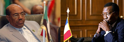 Le président soudanais, Omar el-Béchir, (à gauche) et son homologue tchadien, Idriss Déby.(Photo : AFP)