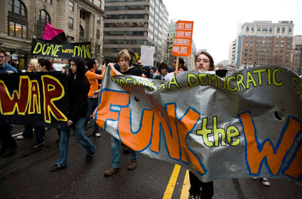 Une manifestation anti-guerre à Washington, le 19 mars 2008.(Photo : Reuters)